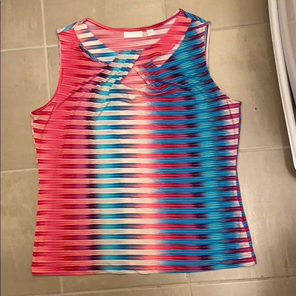 💖💙 NY & Company XL Pink & Blue X-Cross Top